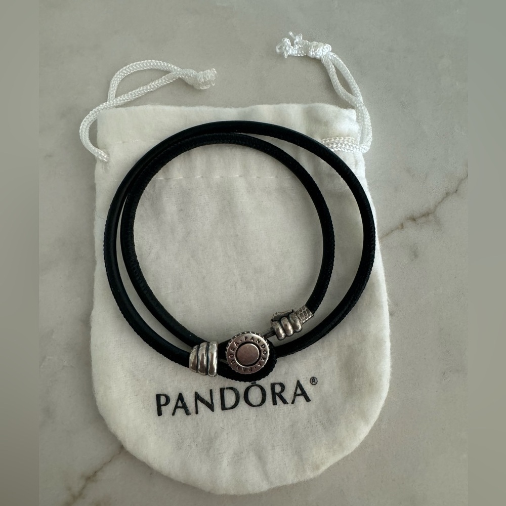 Authentic Pandora Black Leather Bracelet